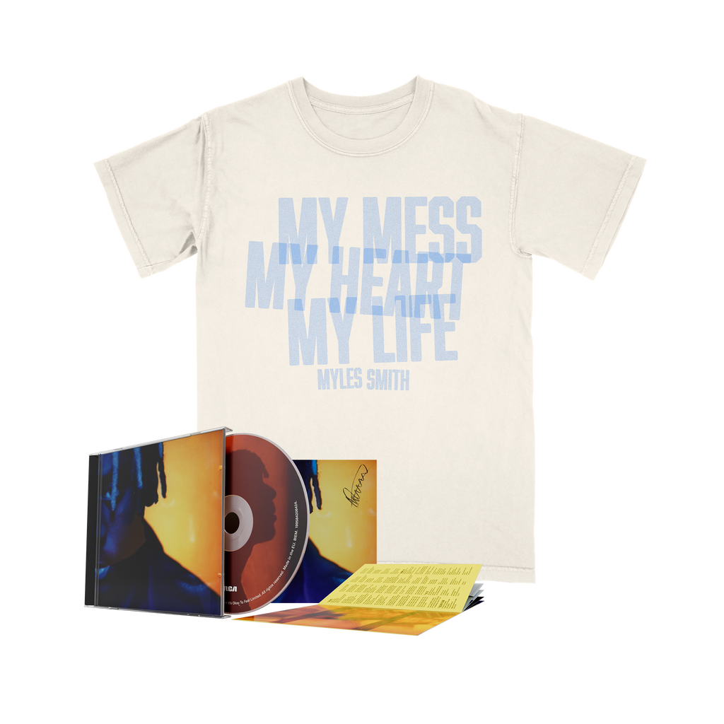 My Mess, My Heart, My Life.  T-Shirt bundle including an ivory t-shirt and signed CD